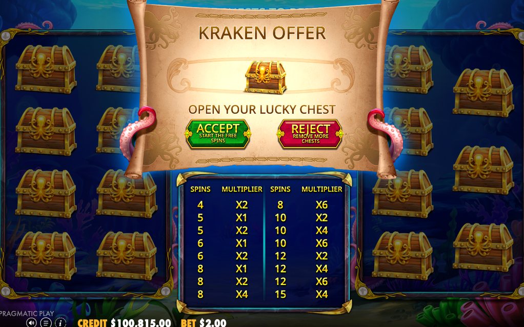 Kraken Offer with 16 chests to open