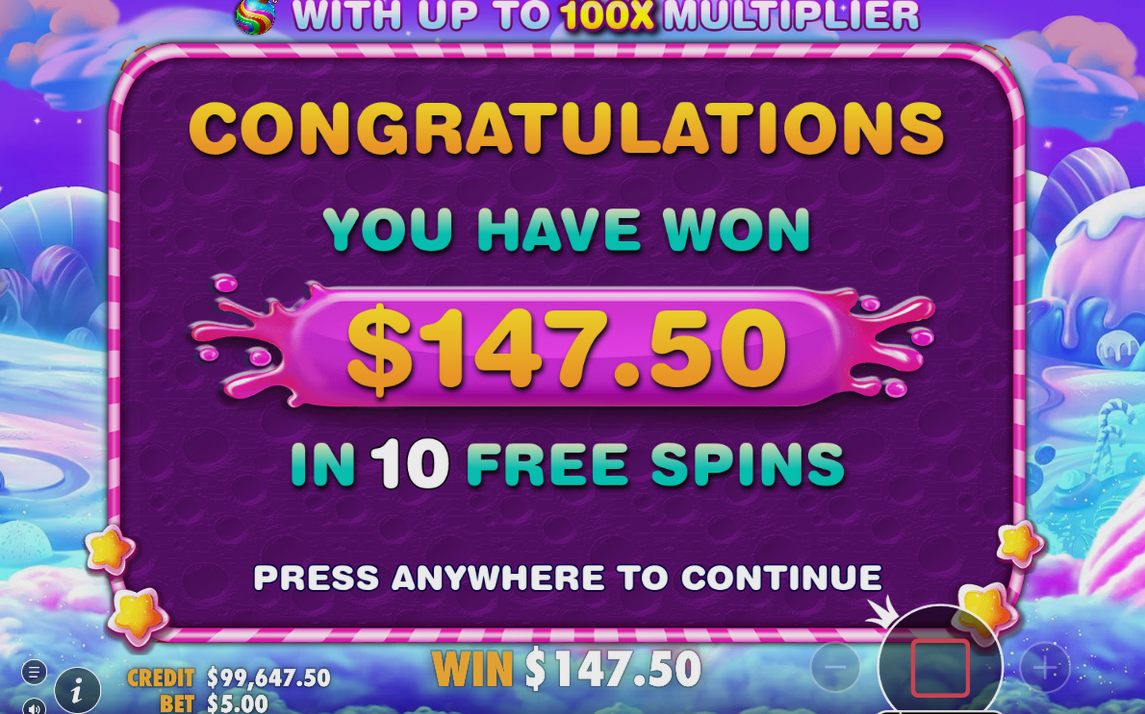 Winning total after a tumble sequence on the grid
