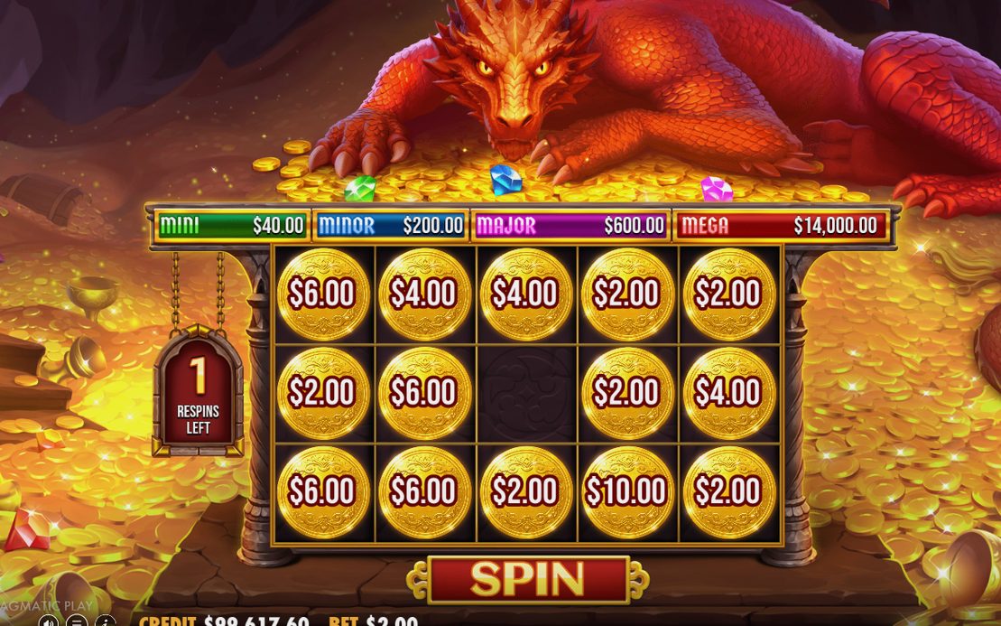 Respin Bonus counter beside the 5x3 grid