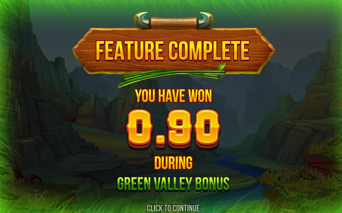 Win screen for a line paid left to right